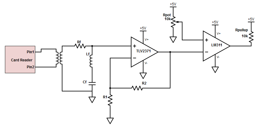 Schematic of the RFID reader circuit.